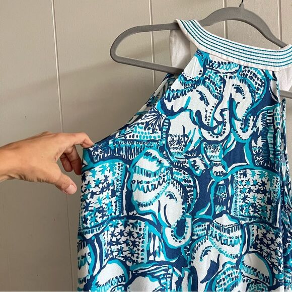 Lilly Pulitzer Achelle Swing Dress Keep on Trunkin Indigo. - Picture 9 of 12